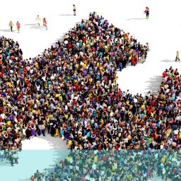 image of people in the shape of a jigsaw piece