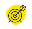 flecha en una diana en amarillo