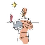 Ilustração de um astronauta