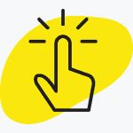 Illustration of a hand with a finger pointing upward and sparkling with an idea